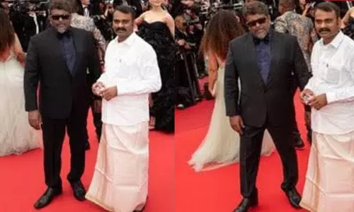 கேன்ஸ் திரைப்பட விழா- வேட்டி சட்டையில் மத்திய இணை மந்திரி எல்.முருகன் கேன்ஸ் திரைப்பட விழா- வேட்டி சட்டையில் மத்திய இணை மந்திரி எல்.முருகன்
