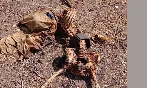 கண்மாய் பகுதியில் மனித எலும்புக்கூடு