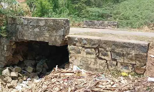 சேதமடைந்த பாலம் இடிந்தால் உயிர்பலி ஏற்படும் அபாயம் சேதமடைந்த பாலம் இடிந்தால் உயிர்பலி ஏற்படும் அபாயம்