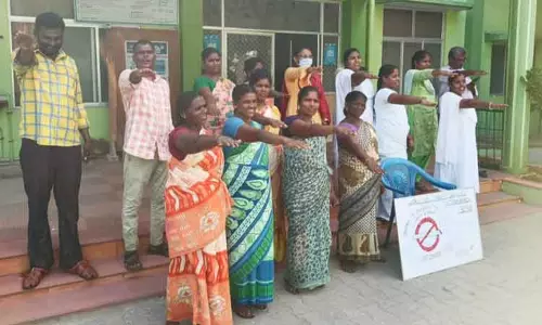 வேட்டவலம் ஆரம்ப சுகாதார நிலையத்தில் புகையிலை எதிர்ப்பு தினம்