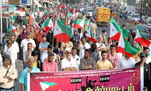 பாப்புலர் பிரண்ட் ஆப் இந்தியா அமைப்பினர் ஆர்ப்பாட்டம்