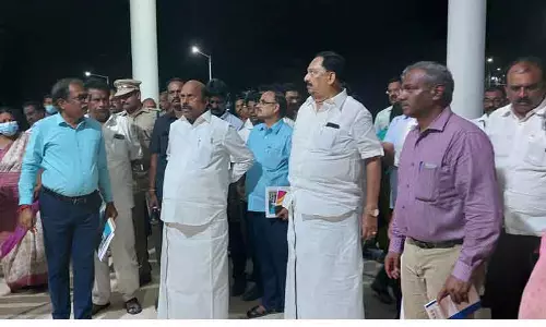 புதிய கலெக்டர் அலுவலக கட்டிட பணிகளை அமைச்சர்கள் ஆய்வு