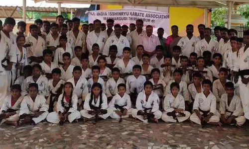 மாநில கராத்தே போட்டிக்கான தேர்வு முகாம்