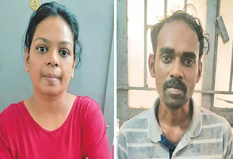 இளம்பெண் மீது திராவகம் வீச்சு; பெண் உள்பட 2 பேர் கைது