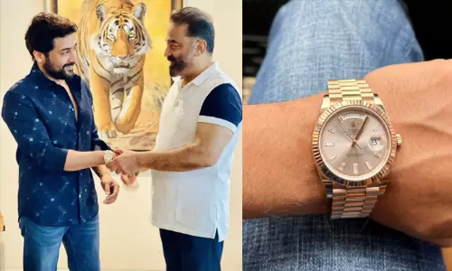 விக்ரம் படத்தின் வெற்றி : நடிகர் சூர்யாவுக்கு ரோலக்ஸ் கைக்கடிகாரத்தை  பரிசளித்த கமல்ஹாசன்..!!