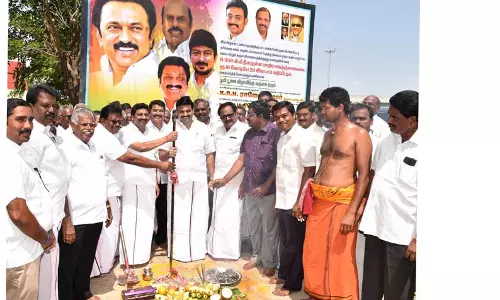 ரூ.16¼ கோடி மதிப்பீட்டில் சாலையை அகலப்படுத்த பூமி பூஜை