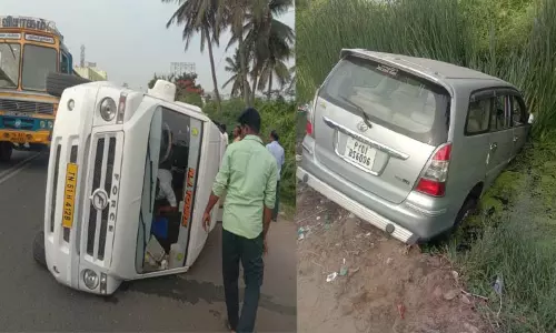 சென்னையில் அமைச்சரை சந்திக்க சென்ற போது  விபத்து - 7 பேர் காயம்