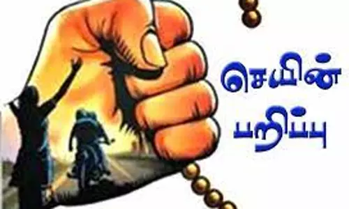நூதன முறையில் பெண்ணிடம் 6 பவுன் சங்கிலி பறிப்பு நூதன முறையில் பெண்ணிடம் 6 பவுன் சங்கிலி பறிப்பு