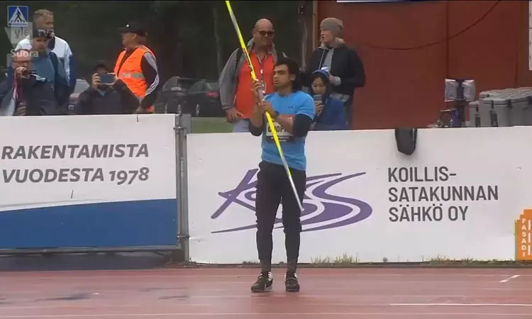 பின்லாந்தில் ஈட்டி எறிதலில் தங்க பதக்கம் வென்ற நீரஜ் சோப்ரா