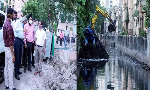பருவமழை முன்எச்சரிக்கை நடவடிக்கையாக மாம்பலம் கால்வாய் தூர்வாரும் பணி தீவிரம் பருவமழை முன்எச்சரிக்கை நடவடிக்கையாக மாம்பலம் கால்வாய் தூர்வாரும் பணி தீவிரம்