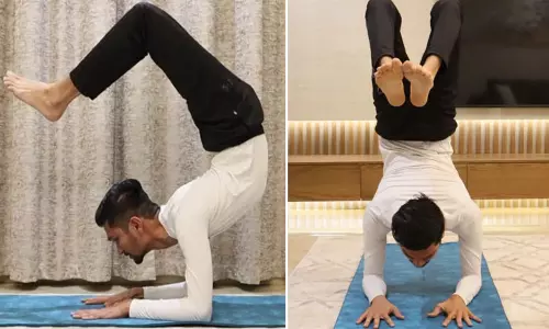 விருச்சிகாசன நிலையில் 29 நிமிடங்கள் இருந்து கின்னஸ் சாதனை படைத்த இந்தியர்..!! விருச்சிகாசன நிலையில் 29 நிமிடங்கள் இருந்து கின்னஸ் சாதனை படைத்த இந்தியர்..!!