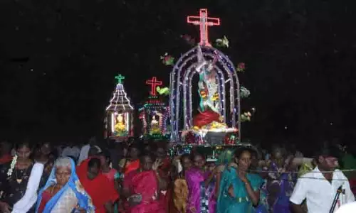 ஓரியூர் புனித அருளானந்தர் ஆலயத்தில் சப்பர பவனி