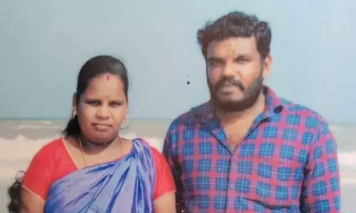 விருத்தாசலம் அருகே பரபரப்பு  கத்தியால் குத்தி மனைவி கொலை  கொத்தனார் போலீசில் சரண்