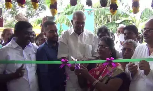 கடையத்தில் பாரதி, செல்லம்மாள் சிலையுடன்  கற்றல் கல்வி மைய கட்டிடம்-  சபாநாயகர் அப்பாவு திறந்து வைத்தார்