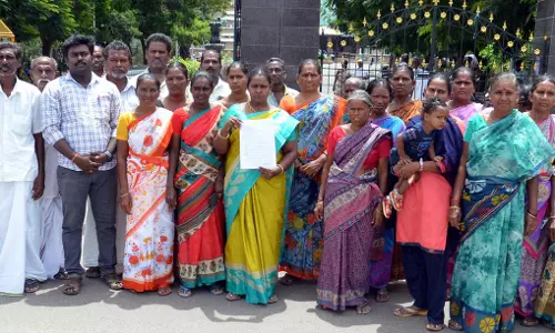 இலவச வீட்டுமனை பட்டா கேட்டு கலெக்டரிடம் மனு இலவச வீட்டுமனை பட்டா கேட்டு கலெக்டரிடம் மனு