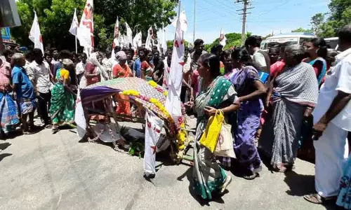 பாடை கட்டி நூதன போராட்டம் பாடை கட்டி நூதன போராட்டம்