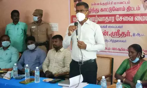 சங்கராபுரத்தில்  மகளிர் வாழ்வாதார சேவை மையம்  கலெக்டர் ஸ்ரீதர் திறந்து வைத்தார்.