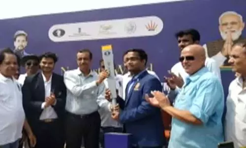 ராஜஸ்தானின் ஜெய்ப்பூரை சென்றடைந்த ஒலிம்பியாட் ஜோதி ஓட்டம்