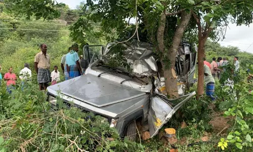 சாலையோர மரத்தில் வேன் மோதிய விபத்தில் பெண் உயிரிழப்பு - 7 பேர் படுகாயம்....! சாலையோர மரத்தில் வேன் மோதிய விபத்தில் பெண் உயிரிழப்பு - 7 பேர் படுகாயம்....!