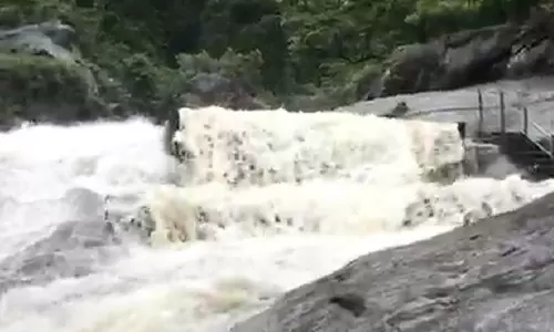 கோவை குற்றாலத்தில் வெள்ளப்பெருக்கு - சுற்றுலா பயணிகள் செல்ல  தடை