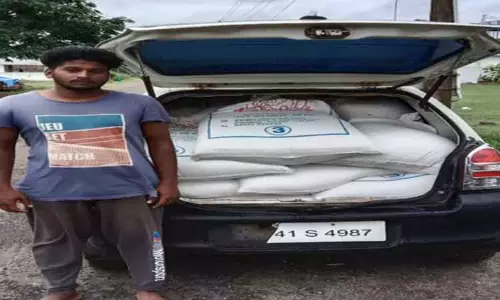 ஒரு டன் ரேஷன் அரிசி பறிமுதல்