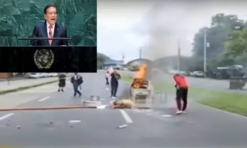 பனாமா நாட்டில் எரிபொருள் விலையேற்றத்தை எதிர்த்து வித்தியாசமான முறையில் போராட்டம்!