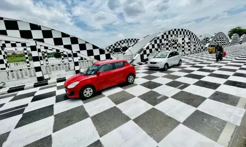 சென்னை நேப்பியர் பாலத்தில் செஸ் தீம்: செல்பி எடுக்க குவியும் பொதுமக்கள்