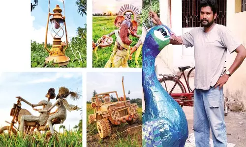 கழிவுப்பொருட்களில் தயாராகும் கலைப்பொக்கிஷங்கள்..!