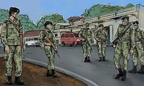 ராணிப்பேட்டை மாவட்டத்தில் குரூப்-4 தேர்வு மையங்களுக்கு துப்பாக்கி ஏந்திய போலீஸ் பாதுகாப்பு