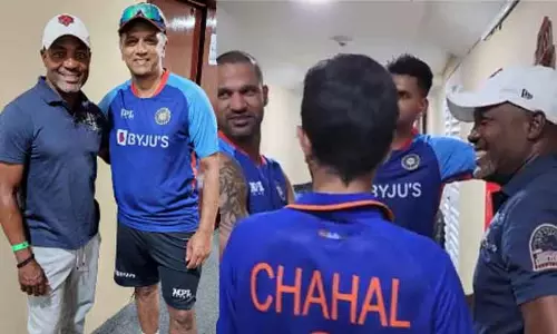 இந்திய அணி வீரர்களுக்கு சர்ப்ரைஸ் கொடுத்த வெஸ்ட் இண்டீஸ் ஜாம்பவான் - வைரலாகும் வீடியோ