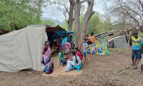 ஆடி அமாவாசை திருவிழா: காரையார் சொரிமுத்து அய்யனார் கோவிலில் பக்தர்கள் குடில் அமைக்கும் பணி தீவிரம்