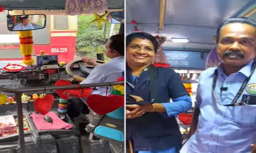 தம்பதியர் இயக்கும் விசேஷ பேருந்து தம்பதியர் இயக்கும் விசேஷ பேருந்து