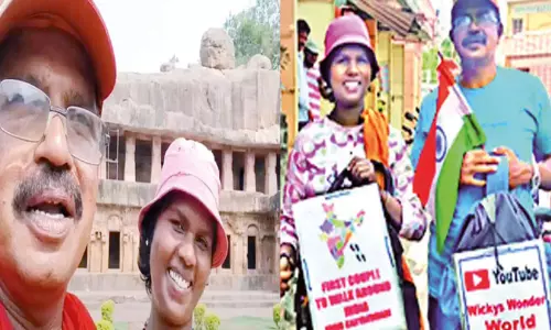 8,236 கி.மீ.. 7 மாதங்கள்.. விழிப்புணர்வு நடை பயணம் மேற்கொண்ட ஜோடி 8,236 கி.மீ.. 7 மாதங்கள்.. விழிப்புணர்வு நடை பயணம் மேற்கொண்ட ஜோடி