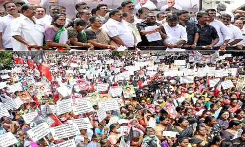 கோவையில் அ.தி.மு.க.வினர் ஆர்ப்பாட்டம்