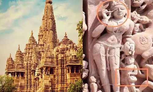 கஜூராஹோ வியப்பூட்டும் சிற்பம்