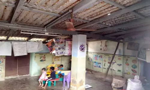 ஆபத்தான நிலையில் அங்கன்வாடி கட்டிடம்