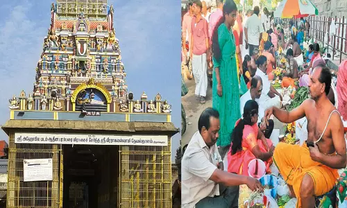 ஆடி அமாவாசையை முன்னிட்டு வீரராகவ பெருமாள் கோவிலில் குவிந்த பக்தர்கள்
