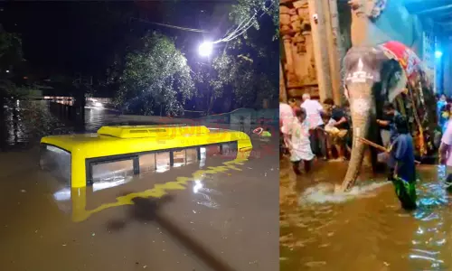 மதுரையில் நள்ளிரவில் வெளுத்து வாங்கிய கனமழை; மீனாட்சி அம்மன் கோவிலுக்குள் புகுந்த வெள்ளம் மதுரையில் நள்ளிரவில் வெளுத்து வாங்கிய கனமழை; மீனாட்சி அம்மன் கோவிலுக்குள் புகுந்த வெள்ளம்