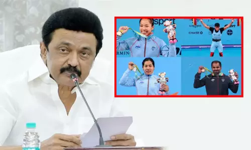 காமன்வெல்த் பளு தூக்குதலில் பதக்கம் வென்ற வீரர்களுக்கு முதல்-அமைச்சர் மு.க.ஸ்டாலின் வாழ்த்து காமன்வெல்த் பளு தூக்குதலில் பதக்கம் வென்ற வீரர்களுக்கு முதல்-அமைச்சர் மு.க.ஸ்டாலின் வாழ்த்து