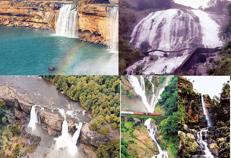 மழைக்காலத்தில் பிரமிக்க வைக்கும் நீர்வீழ்ச்சிகள்