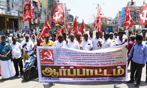 விவசாய தொழிலாளர்கள் ஆர்ப்பாட்டம் விவசாய தொழிலாளர்கள் ஆர்ப்பாட்டம்