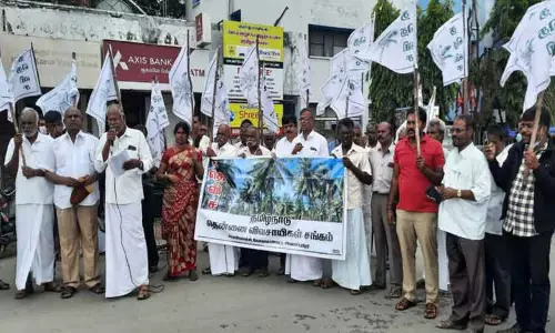 தென்னை விவசாயிகள் சங்கத்தினர் ஆர்ப்பாட்டம்