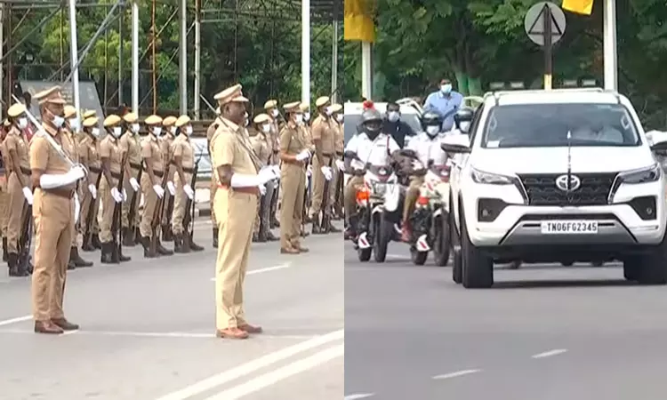 75-வது சுதந்திர தின விழா: சென்னையில் முதல் நாள் ஒத்திகை நிகழ்ச்சி 75-வது சுதந்திர தின விழா: சென்னையில் முதல் நாள் ஒத்திகை நிகழ்ச்சி
