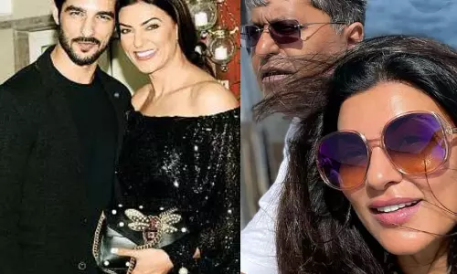 முன்னாள் காதலருடன்  விருந்தில் கலந்து கொண்ட சுஷ்மிதா சென்