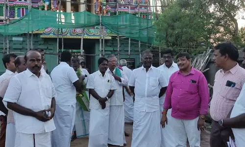 அக்னிபுரீஸ்வரர் கோவிலில் இந்துசமய அறநிலையத்துறை இணை ஆணையர் ஆய்வு அக்னிபுரீஸ்வரர் கோவிலில் இந்துசமய அறநிலையத்துறை இணை ஆணையர் ஆய்வு