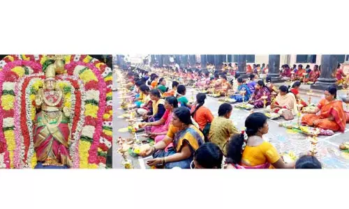 அருணாசலேஸ்வரர் கோவிலில் திருவிளக்கு பூஜை