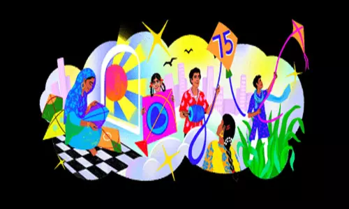 75-வது சுதந்திர தினத்தை முன்னிட்டு சிறப்பு டூடுல் வெளியிட்ட கூகுள் நிறுவனம்...!