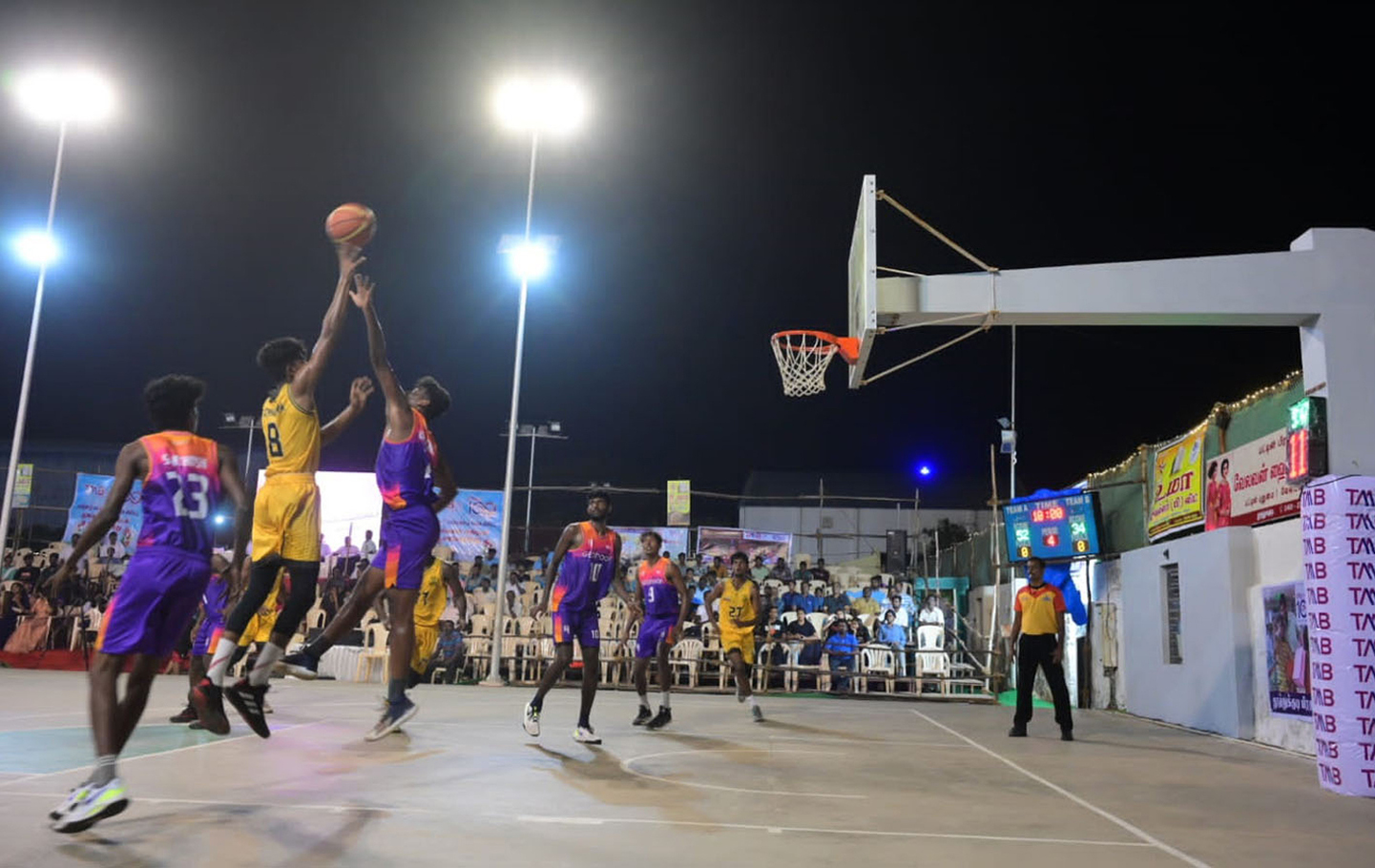 Basketball match All India InterCollege Basketball Tournament