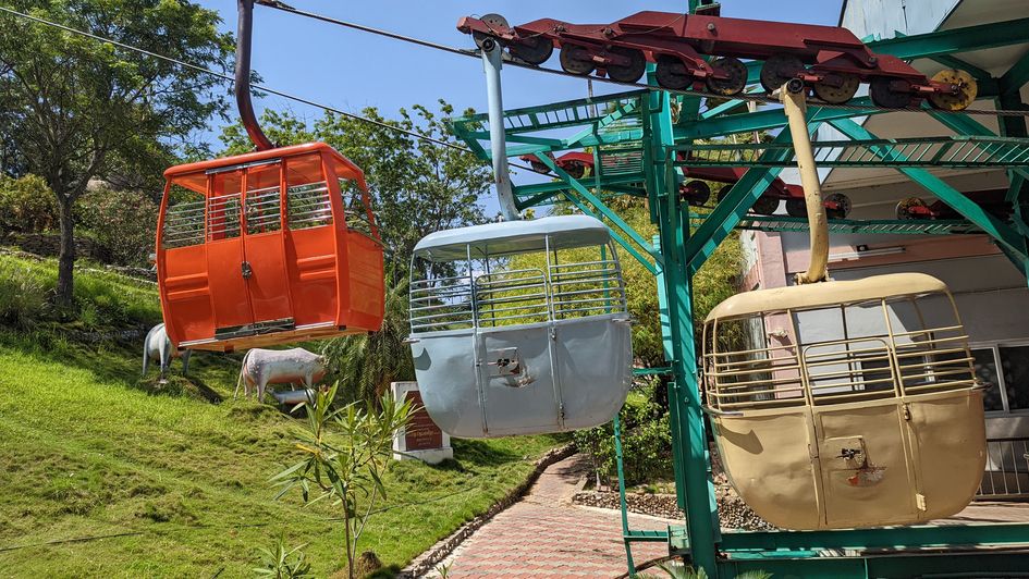Test run on the rope car பழனி முருகன் கோவிலில் ரோப் காரில் புதிய