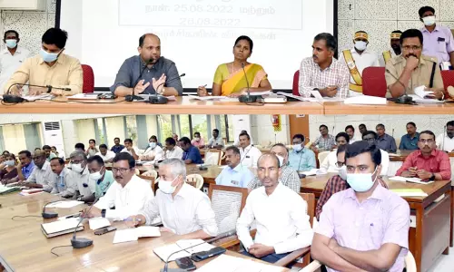 முதல்-அமைச்சர் மு.க.ஸ்டாலின் வருகையையொட்டி முன்னேற்பாடு பணிகள் குறித்த ஆய்வு கூட்டம்; கலெக்டர் தலைமையில் நடந்தது முதல்-அமைச்சர் மு.க.ஸ்டாலின் வருகையையொட்டி முன்னேற்பாடு பணிகள் குறித்த ஆய்வு கூட்டம்; கலெக்டர் தலைமையில் நடந்தது